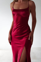 Celinee Satin Maxi Gown | Red | Debs & Prom | Formal Gown | Oh Hello Clothing