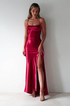 Celinee Satin Maxi Gown | Red | Debs & Prom | Formal Gown | Oh Hello Clothing