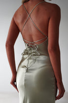 Celinee Satin Maxi Gown | Sage | Debs & Prom | Formal Gown | Oh Hello Clothing