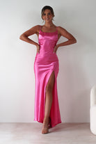 Celinee Satin Maxi Gown | Hot Pink | Debs & Prom | Formal Gown | Oh Hello Clothing
