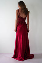 Cindy Pleated Bodice Gown | Burgundy | Debs & Prom | Formal Gown | Oh Hello Clothing