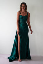 Cindy Pleated Bodice Gown | Emerald Green | Debs & Prom | Formal Gown | Oh Hello Clothing