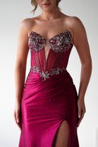 Oh Hello Clothing Women > Clothing > Dresses 1*DONE - Cinderalla-C172- BURGUNDY GOWN