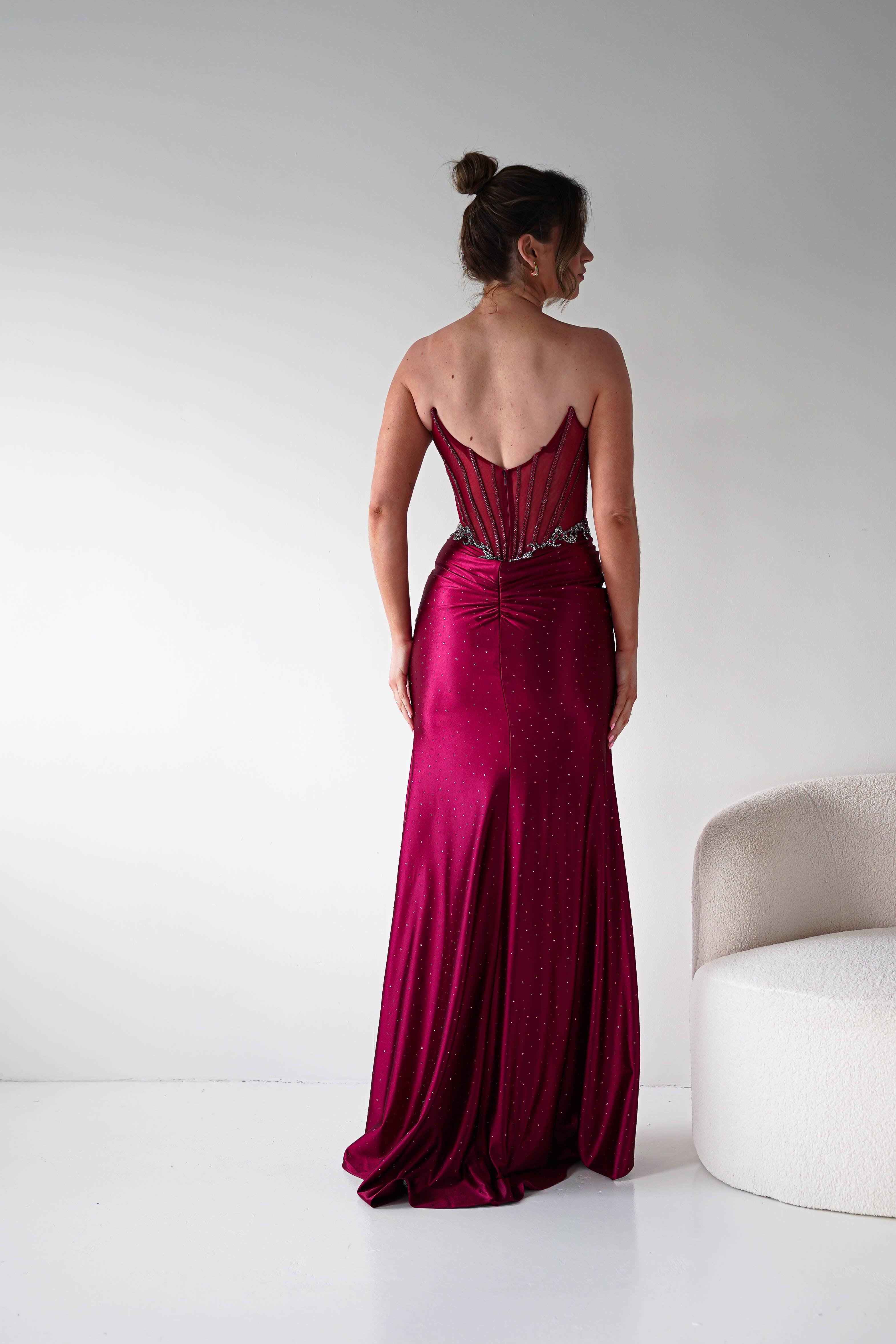 Oh Hello Clothing Women > Clothing > Dresses 1*DONE - Cinderalla-C172- BURGUNDY GOWN