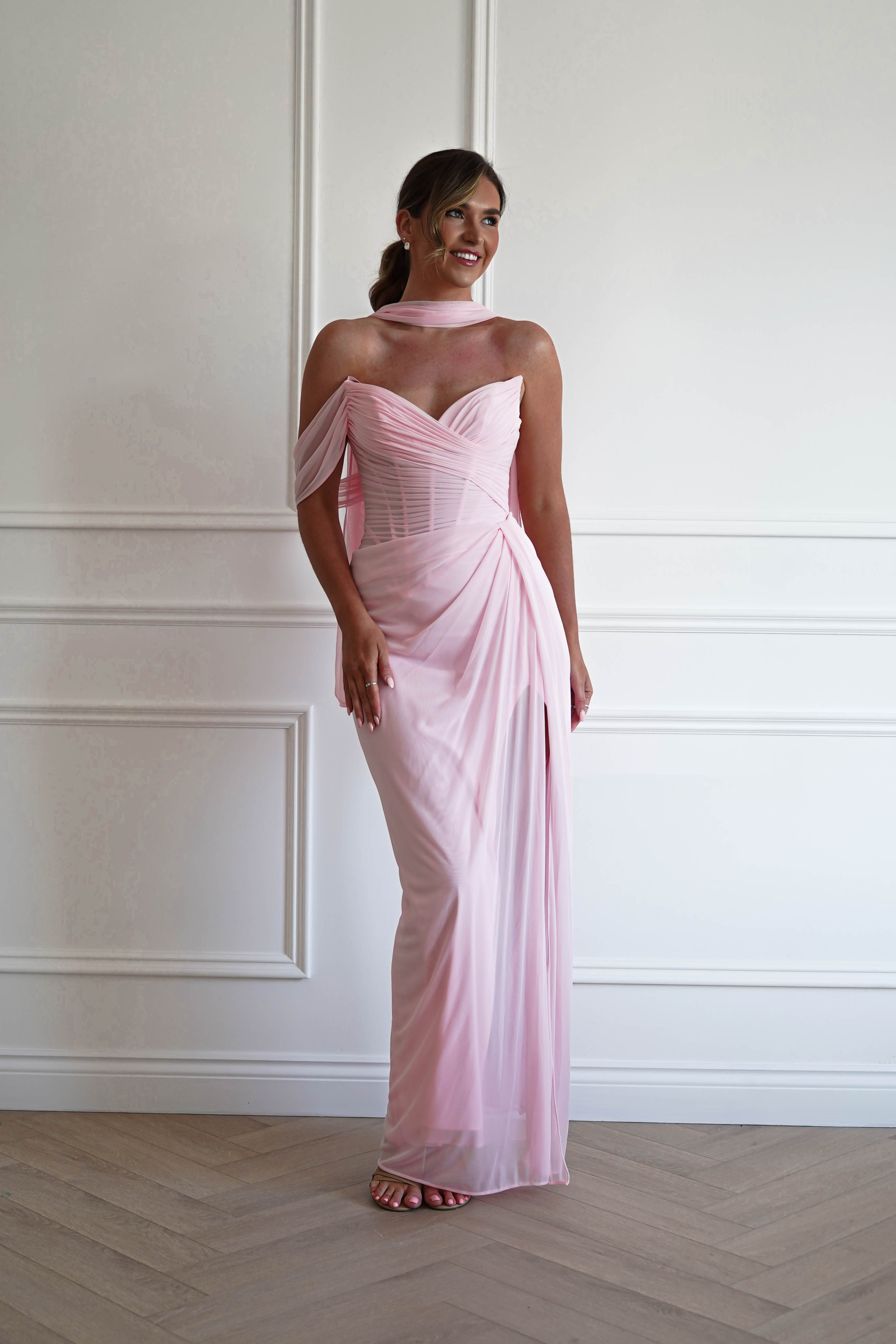 Oh Hello Clothing Women > Clothing > Dresses 1*DONE -CINDERALLA-CD406- PINK GOWN WITH MATCHING SCARF