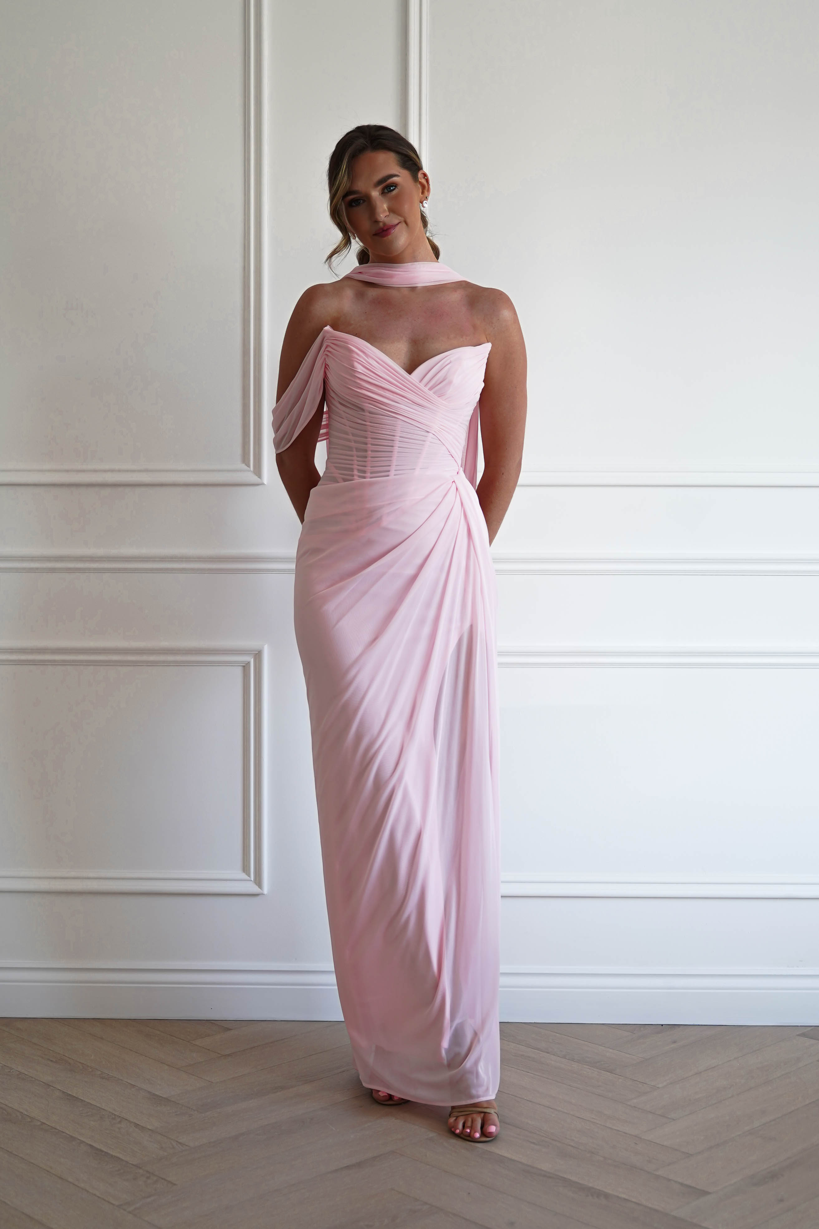 Oh Hello Clothing Women > Clothing > Dresses 1*DONE -CINDERALLA-CD406- PINK GOWN WITH MATCHING SCARF