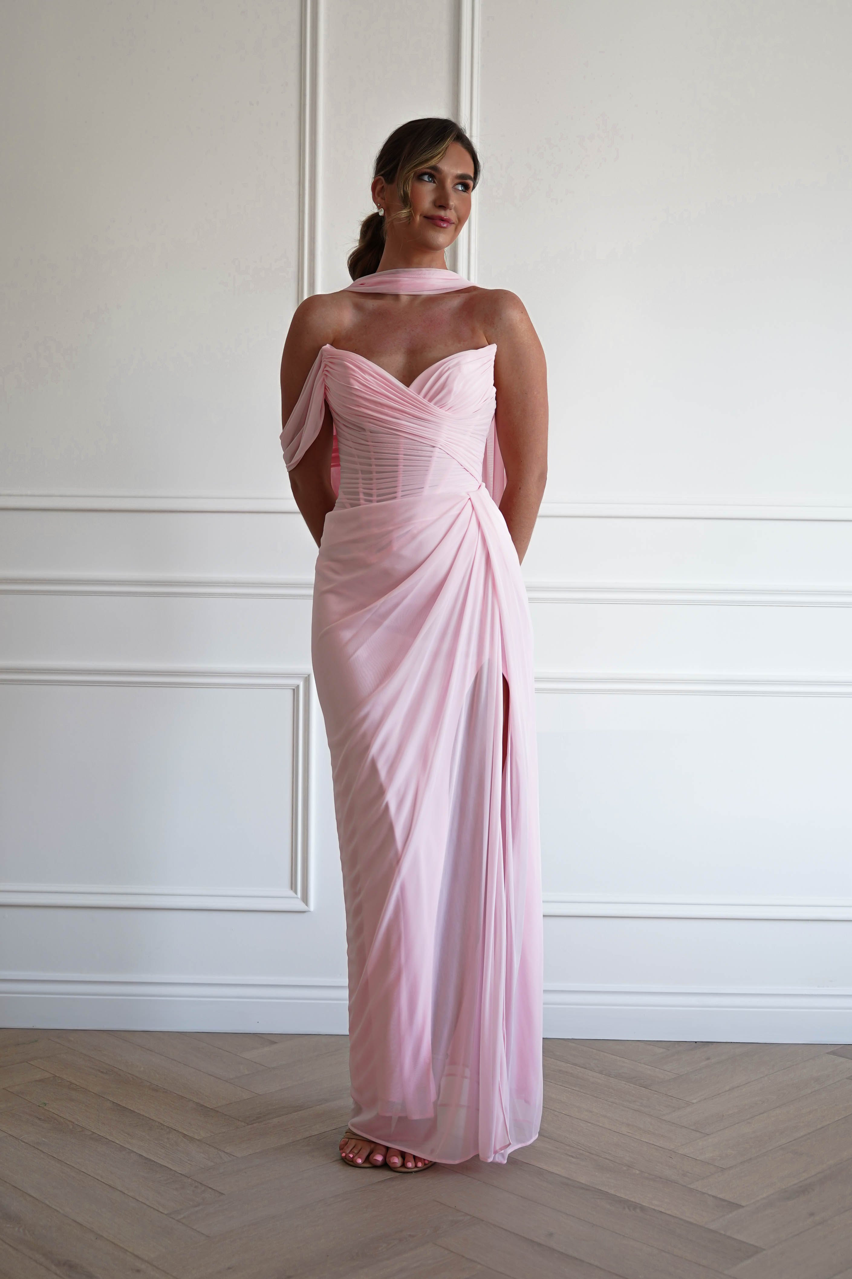 Oh Hello Clothing Women > Clothing > Dresses 1*DONE -CINDERALLA-CD406- PINK GOWN WITH MATCHING SCARF