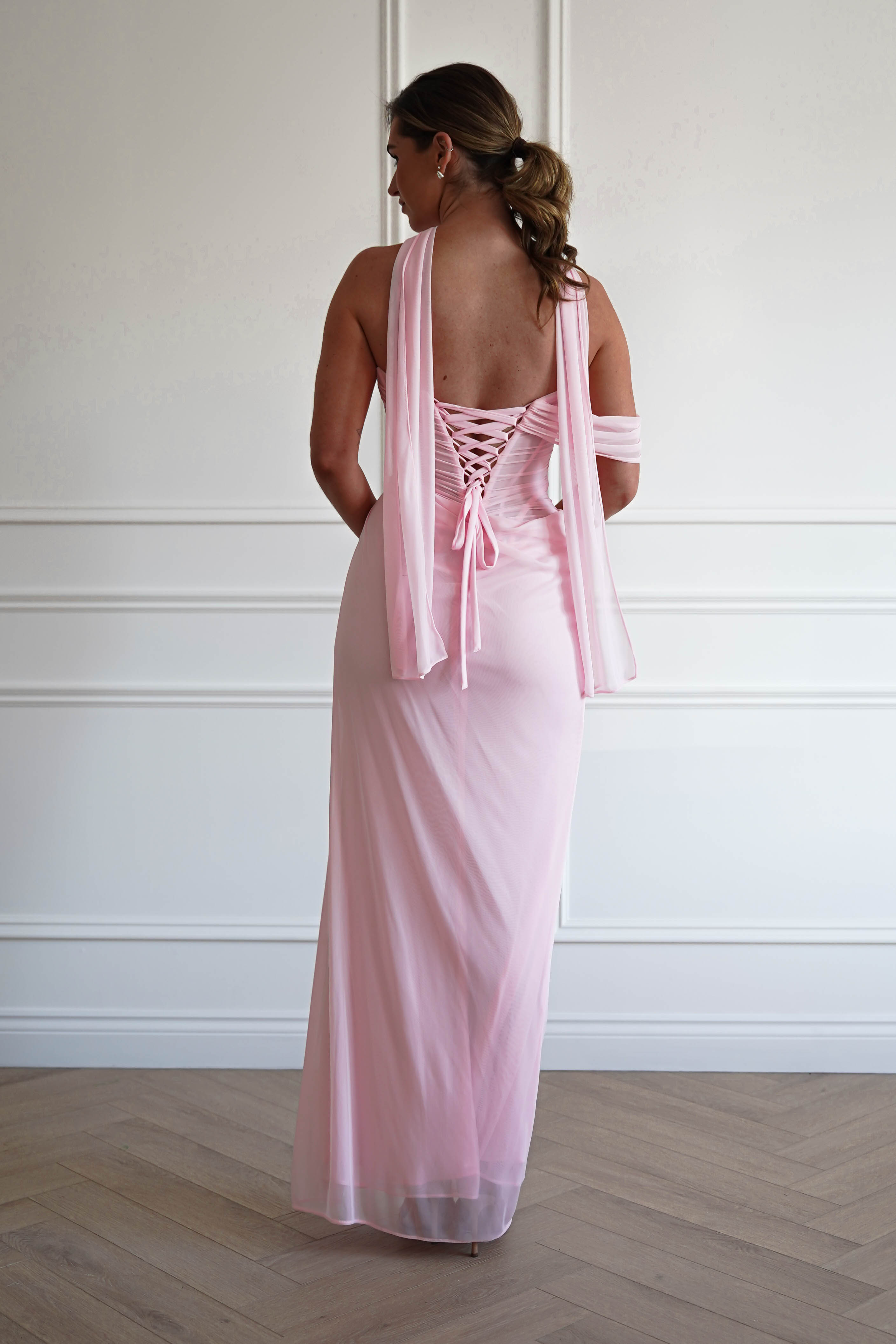 Oh Hello Clothing Women > Clothing > Dresses 1*DONE -CINDERALLA-CD406- PINK GOWN WITH MATCHING SCARF