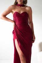 Oh Hello Clothing Women > Clothing > Dresses 1*DONE -CINDERALLA-CD411-BURGUNDY GOWN WITH MATCHING SCARF