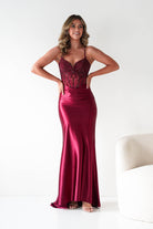 Oh Hello Clothing Dresses 1*DONE - Cinderalla- Embellished Corset Evening Gown x4 colours- Burgundy