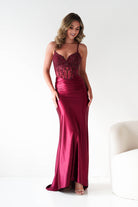 Oh Hello Clothing Dresses 1*DONE - Cinderalla- Embellished Corset Evening Gown x4 colours- Burgundy