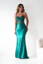 Oh Hello Clothing Dresses 1*DONE - Cinderalla- Embellished Corset Evening Gown x4 colours- GREEN