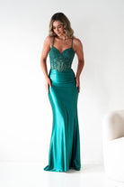 Oh Hello Clothing Dresses 1*DONE - Cinderalla- Embellished Corset Evening Gown x4 colours- GREEN