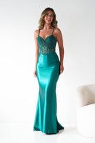 Oh Hello Clothing Dresses 1*DONE - Cinderalla- Embellished Corset Evening Gown x4 colours- GREEN