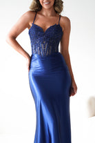 Oh Hello Clothing Dresses 1*DONE - Cinderalla- Embellished Corset Evening Gown x4 colours- NAVY