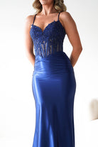 Oh Hello Clothing Dresses 1*DONE - Cinderalla- Embellished Corset Evening Gown x4 colours- NAVY