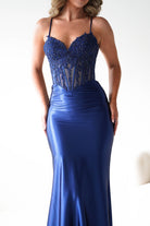 Oh Hello Clothing Dresses 1*DONE - Cinderalla- Embellished Corset Evening Gown x4 colours- NAVY