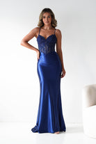 Oh Hello Clothing Dresses 1*DONE - Cinderalla- Embellished Corset Evening Gown x4 colours- NAVY