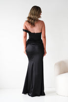Oh Hello Clothing Dresses 1*DONE - CINDERALLA- One-Shoulder Draped Evening Gown- Black