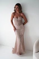 Oh Hello Clothing Dresses 1*DONE -Cinderalla- Rose gold-  Beaded Corset Gown