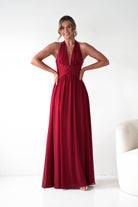 Oh Hello Clothing Dresses 1*DONE -CINDERALLA-T715 BURGUNDY FLOWY DRESS (Copy)