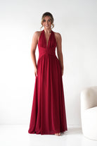 Oh Hello Clothing Dresses 1*DONE -CINDERALLA-T715 BURGUNDY FLOWY DRESS (Copy)
