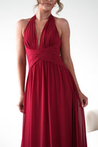 Oh Hello Clothing Dresses 1*DONE -CINDERALLA-T715 BURGUNDY FLOWY DRESS (Copy)