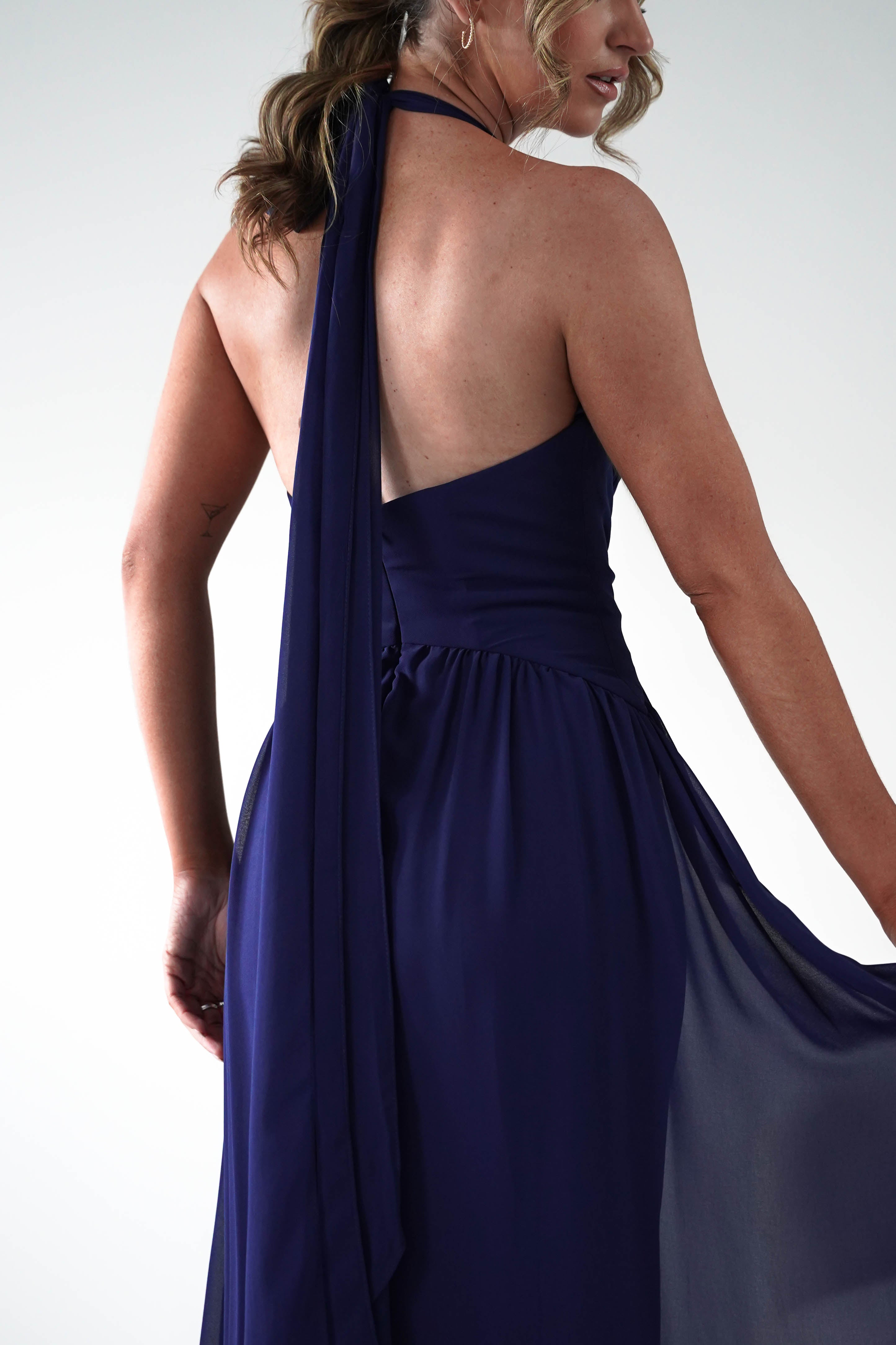 Oh Hello Clothing Dresses 1*DONE -CINDERALLA-T715 NAVY FLOWY DRESS