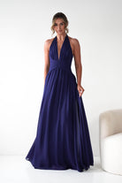 Oh Hello Clothing Dresses 1*DONE -CINDERALLA-T715 NAVY FLOWY DRESS