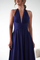Oh Hello Clothing Dresses 1*DONE -CINDERALLA-T715 NAVY FLOWY DRESS