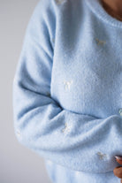 Oh Hello Clothing Women > Clothing > Knitwear ONE SIZE (6/12) 1*DONE-CLARA-BLUE CARDIGAN, WHITE BOWS