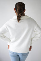 Oh Hello Clothing Women > Clothing > Knitwear ONE SIZE (6/12) 1*DONE-CLARA-SH730P-HALF ZIPWHITE JUMPER (Copy)