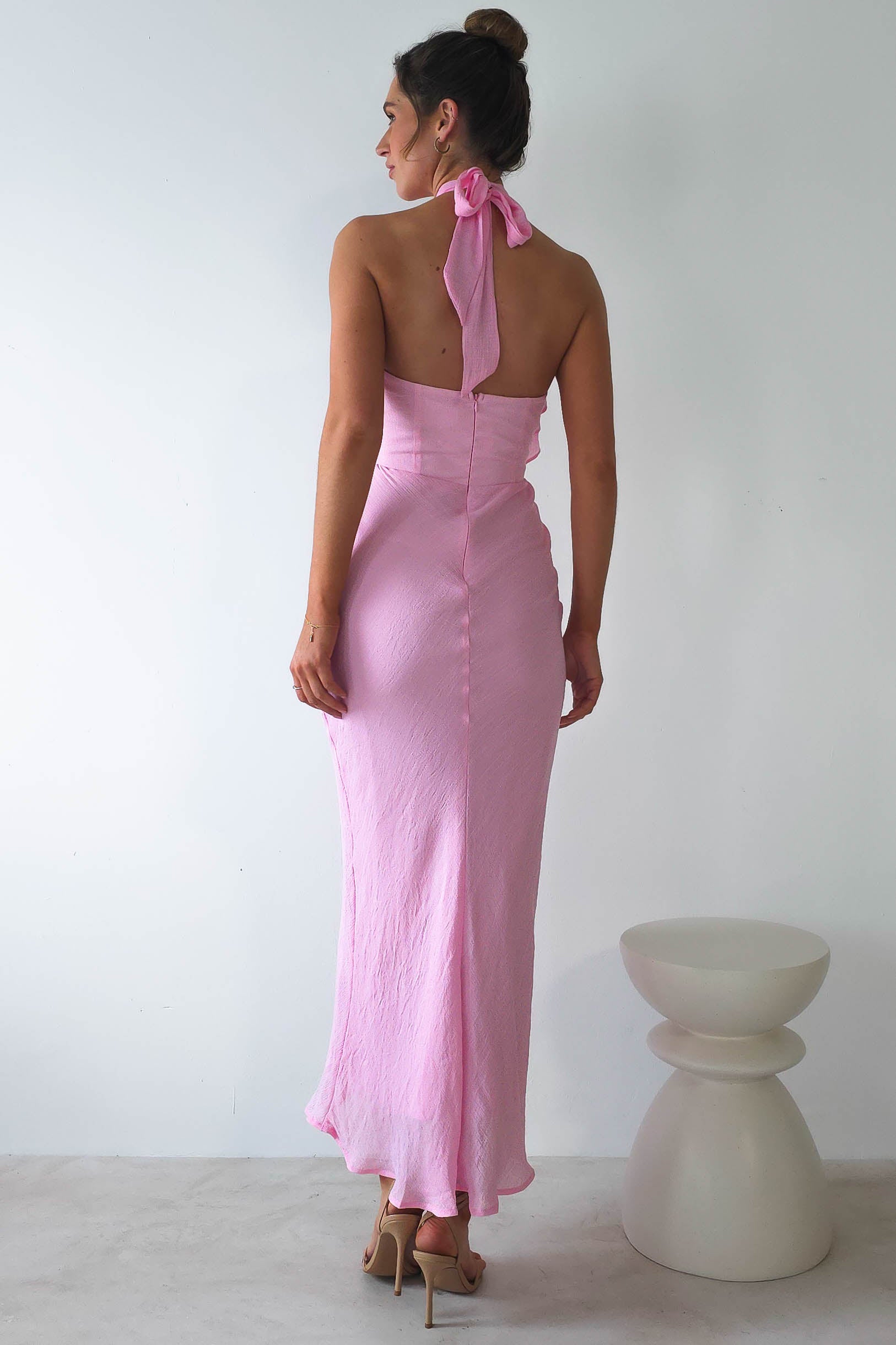 Latea Halterneck Maxi Dress | Pink