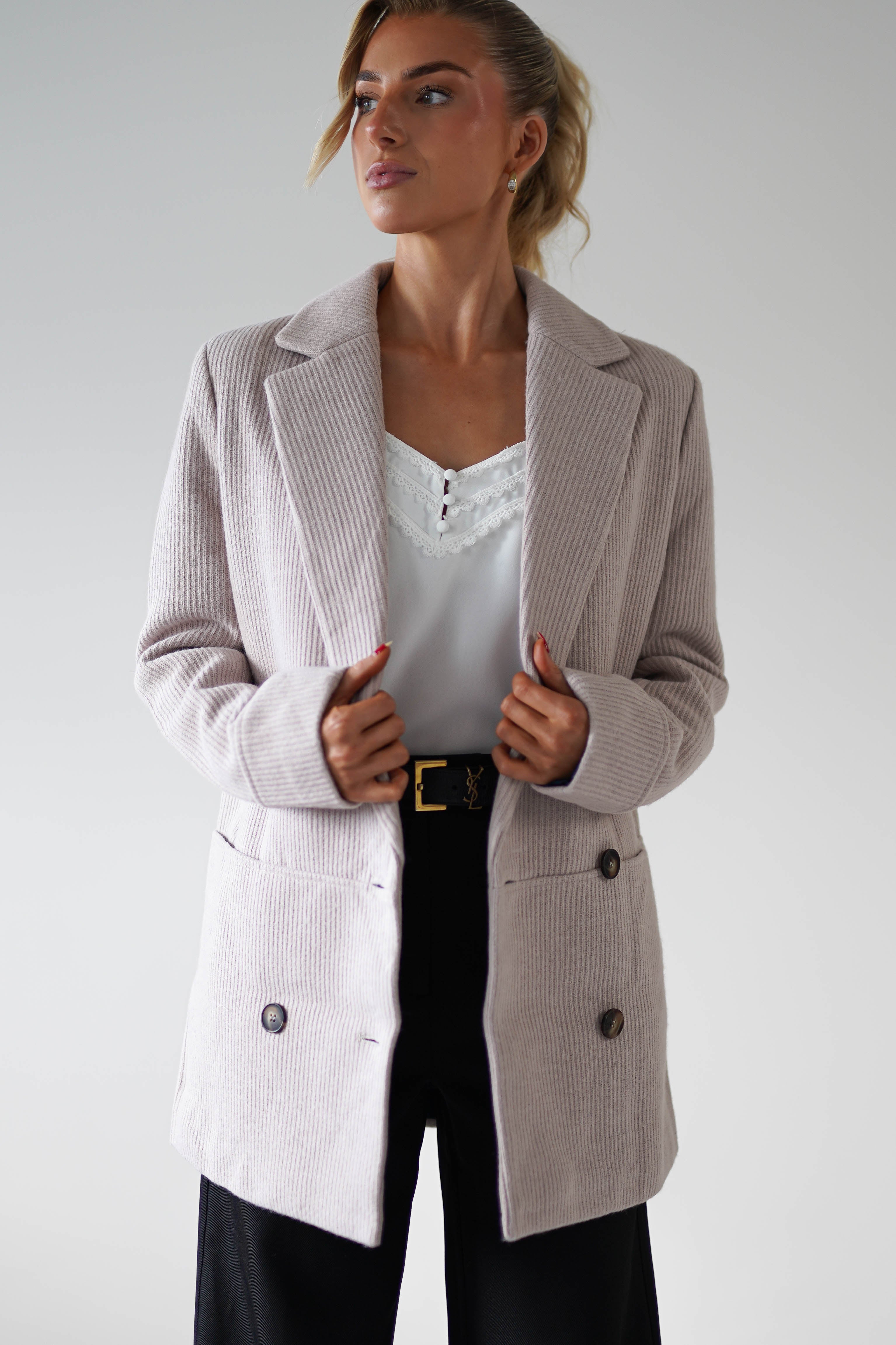 Reno Tailored Over Sized Coat | Taupe