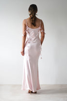 Daisy Cowl Neckline Satin Maxi Dress Light Pink | Wedding Guest Dress | Cowl Neck | Maxi | Oh Hello Clothing