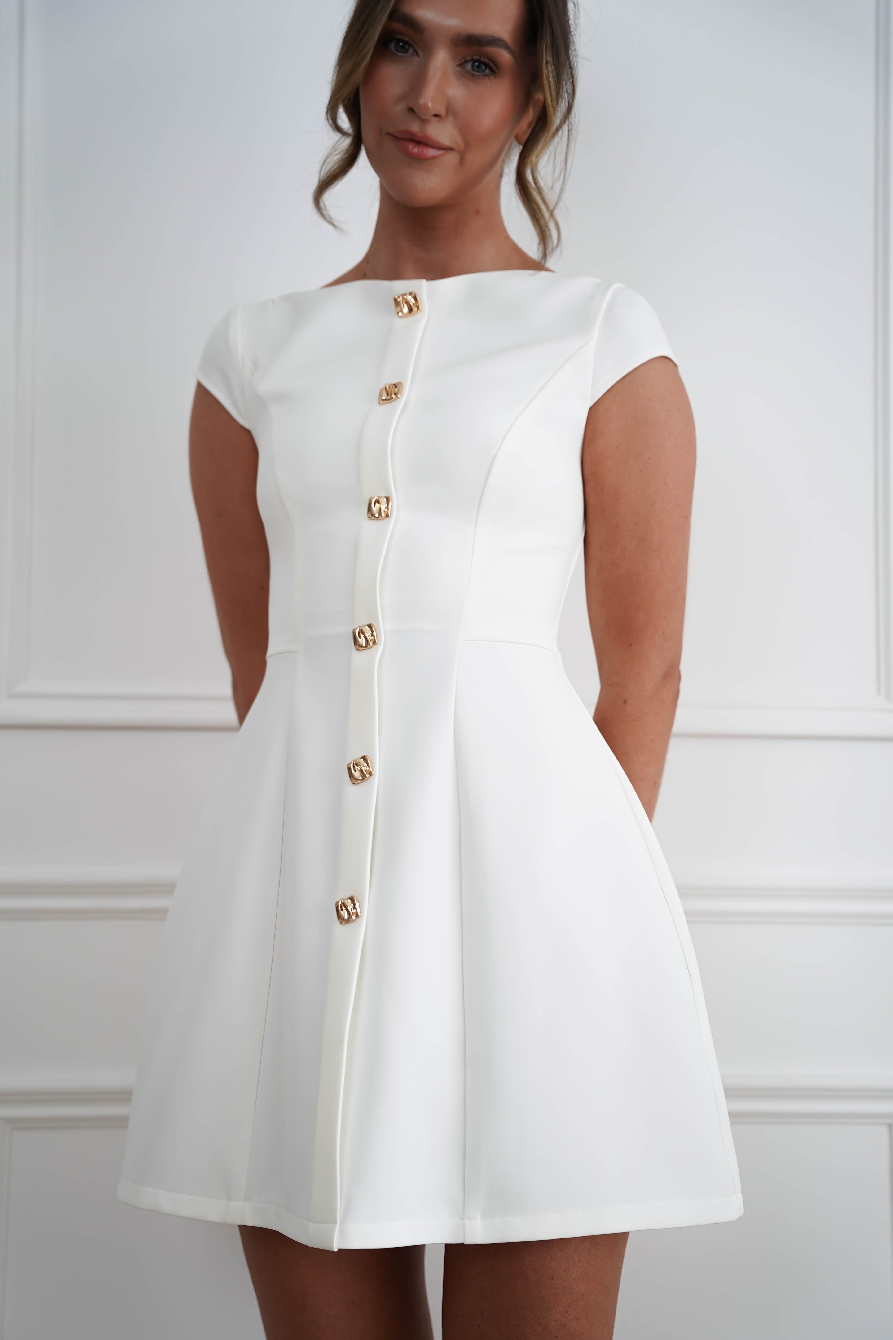 Oh Hello Clothing Women > Clothing > Dresses 1*DONE*Desiree Cap Sleeve Mini Dress | NEW COLOUR WHITE