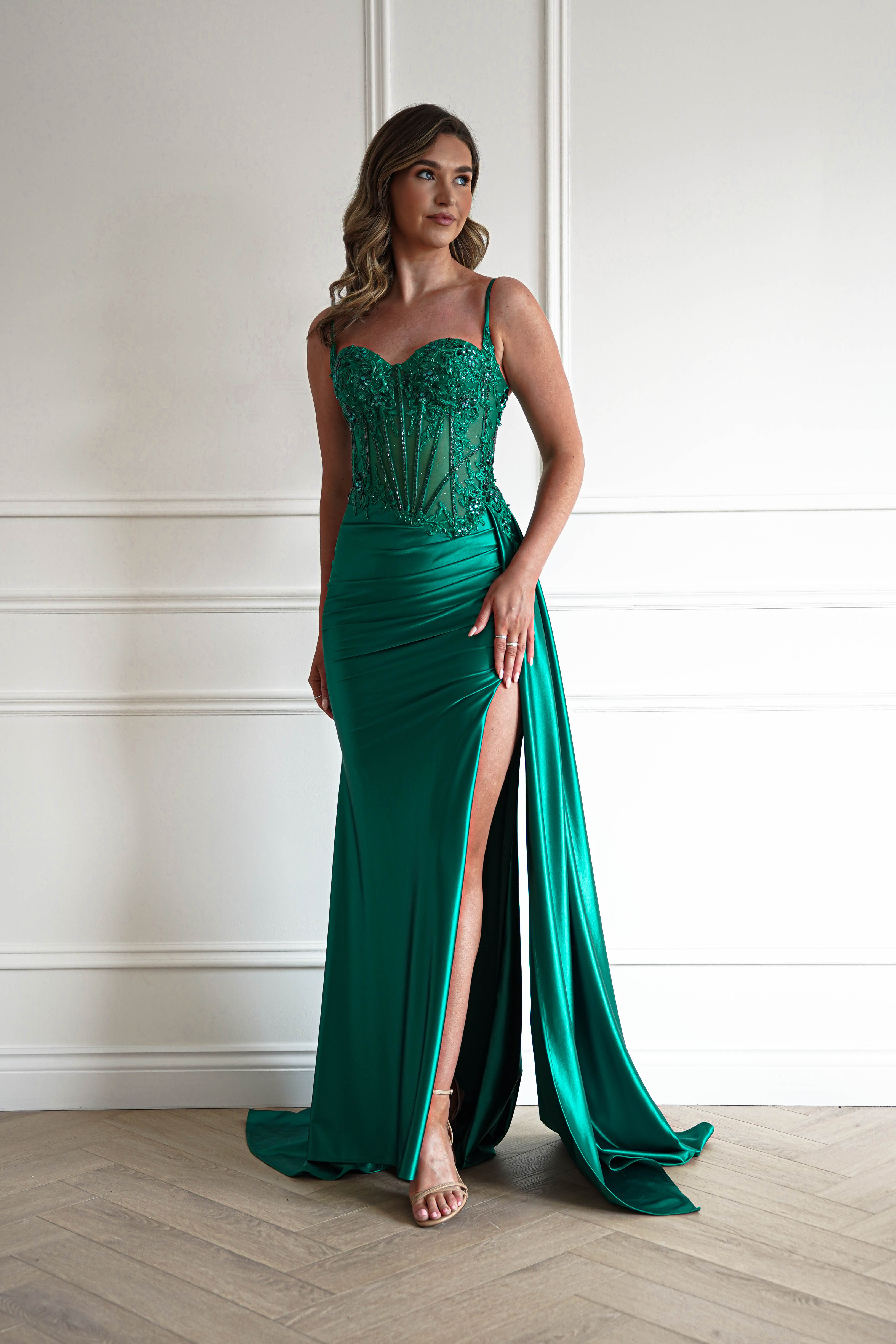 Oh Hello Clothing Dresses > Prom Dresses 1*DONE- Diva Embellished Corset Gown / NEW COLOUR EMERALD