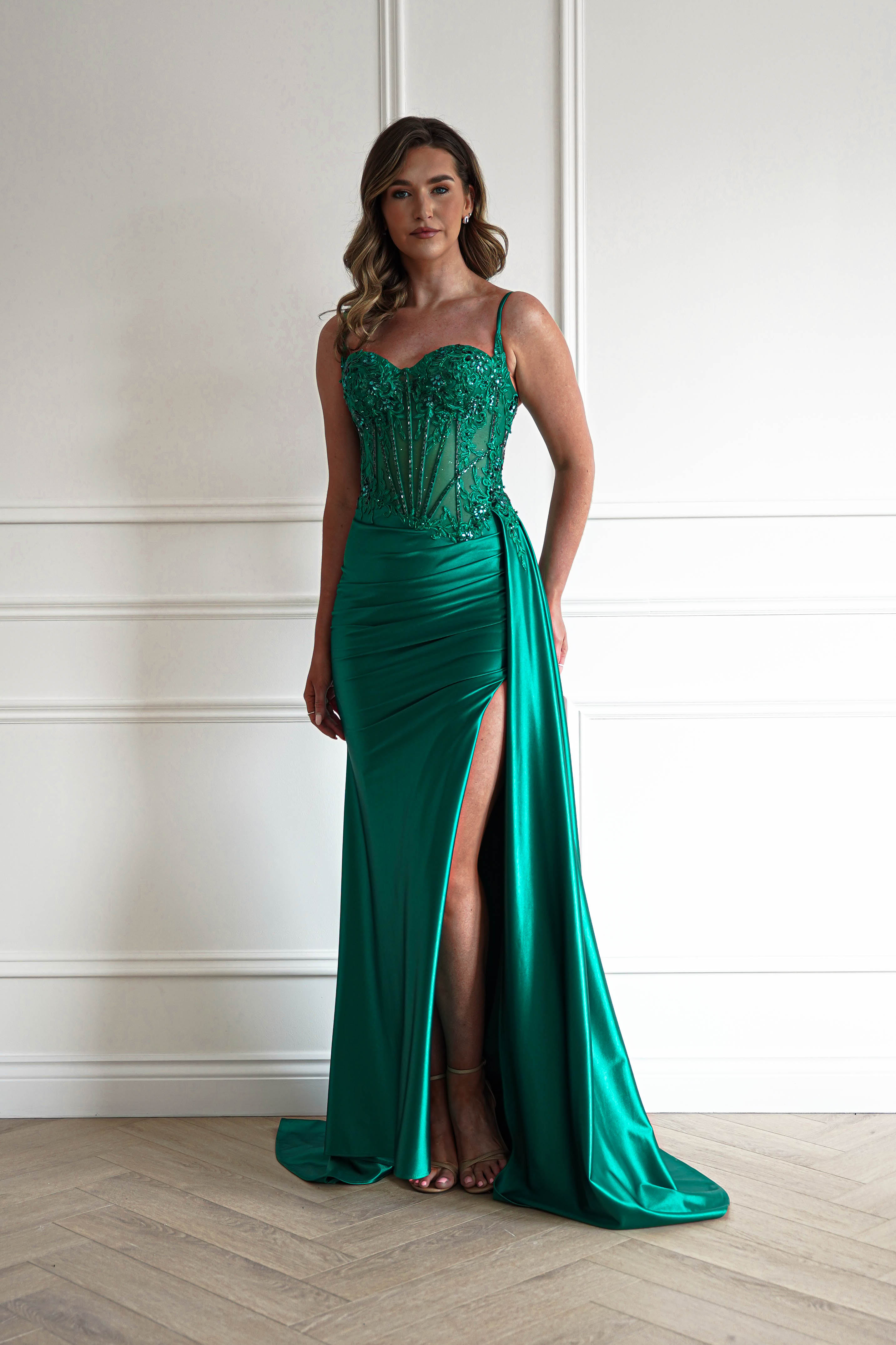 Oh Hello Clothing Dresses > Prom Dresses 1*DONE- Diva Embellished Corset Gown / NEW COLOUR EMERALD