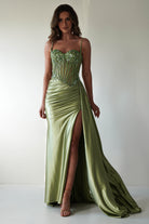 Diva Embellished Corset Gown | Green | Debs & Prom | Formal Gown | Oh Hello Clothing