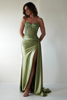 Diva Embellished Corset Gown | Green | Debs & Prom | Formal Gown | Oh Hello Clothing