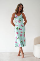 Oh Hello Clothing Women > Clothing > Dresses 1*DONE-DRESS FORUM-FD12159-ROSE MINT SATIN DRESS