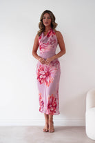 Oh Hello Clothing Women > Clothing > Dresses 1*DONE-DRESS FORUM-FD14259-DAHLIA GARDEN HALTER NECK DRESS