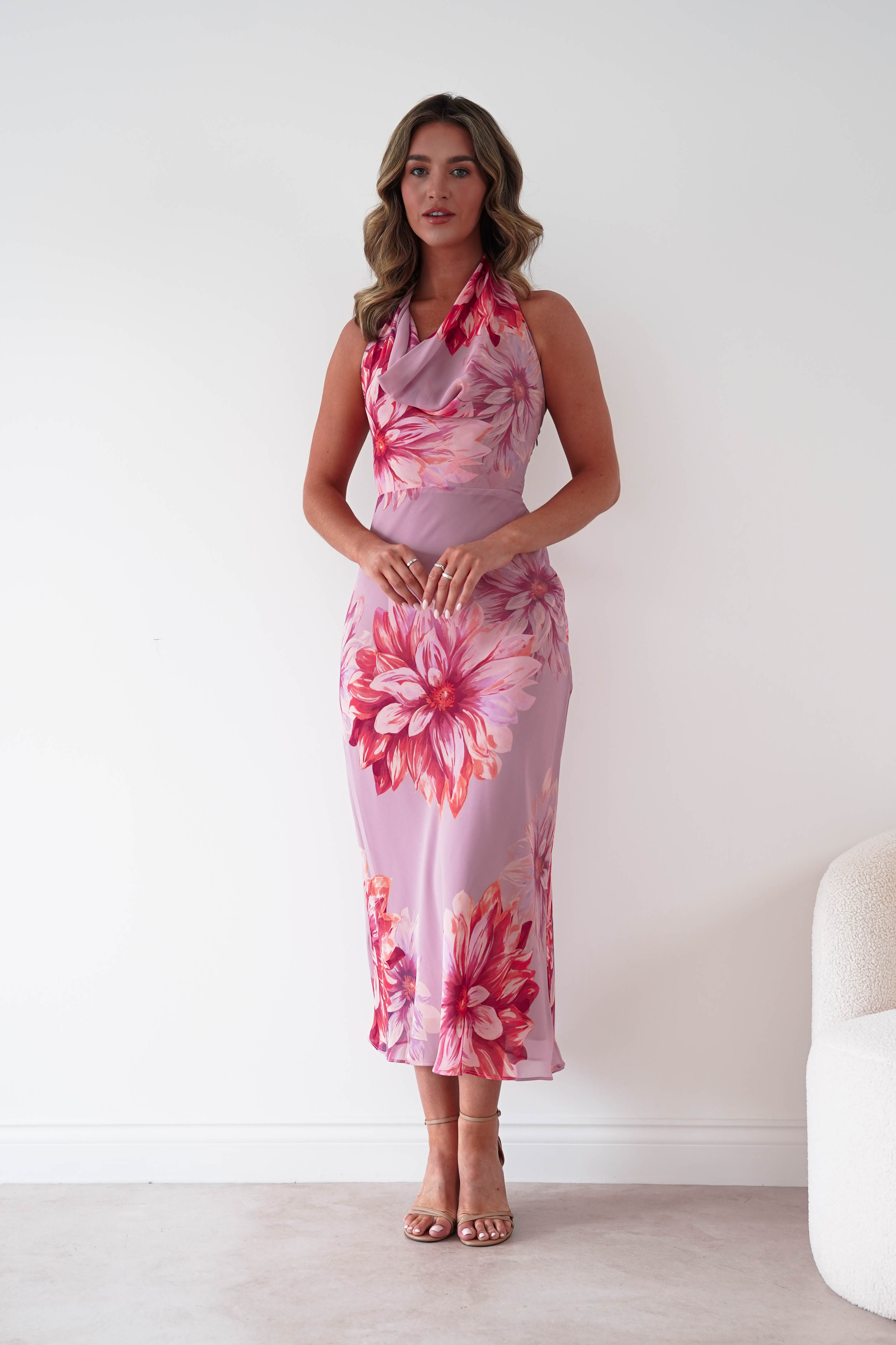 Oh Hello Clothing Women > Clothing > Dresses 1*DONE-DRESS FORUM-FD14259-DAHLIA GARDEN HALTER NECK DRESS