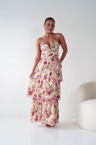 Oh Hello Clothing Women > Clothing > Dresses 1*DONE -DRESSFORUM-FD12622-Rose Lace-Up Tiered Maxi Dress
