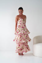 Oh Hello Clothing Women > Clothing > Dresses 1*DONE -DRESSFORUM-FD12622-Rose Lace-Up Tiered Maxi Dress
