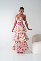 Oh Hello Clothing Women > Clothing > Dresses 1*DONE -DRESSFORUM-FD12622-Rose Lace-Up Tiered Maxi Dress