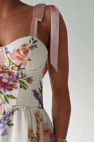 Oh Hello Clothing Women > Clothing > Dresses 1*DONE -DRESSFORUM-FD12770- SOFT CORAL Floral Tie-Shoulder Tiered Midi Dress