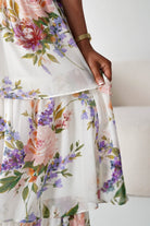 Oh Hello Clothing Women > Clothing > Dresses 1*DONE -DRESSFORUM-FD12770- SOFT CORAL Floral Tie-Shoulder Tiered Midi Dress