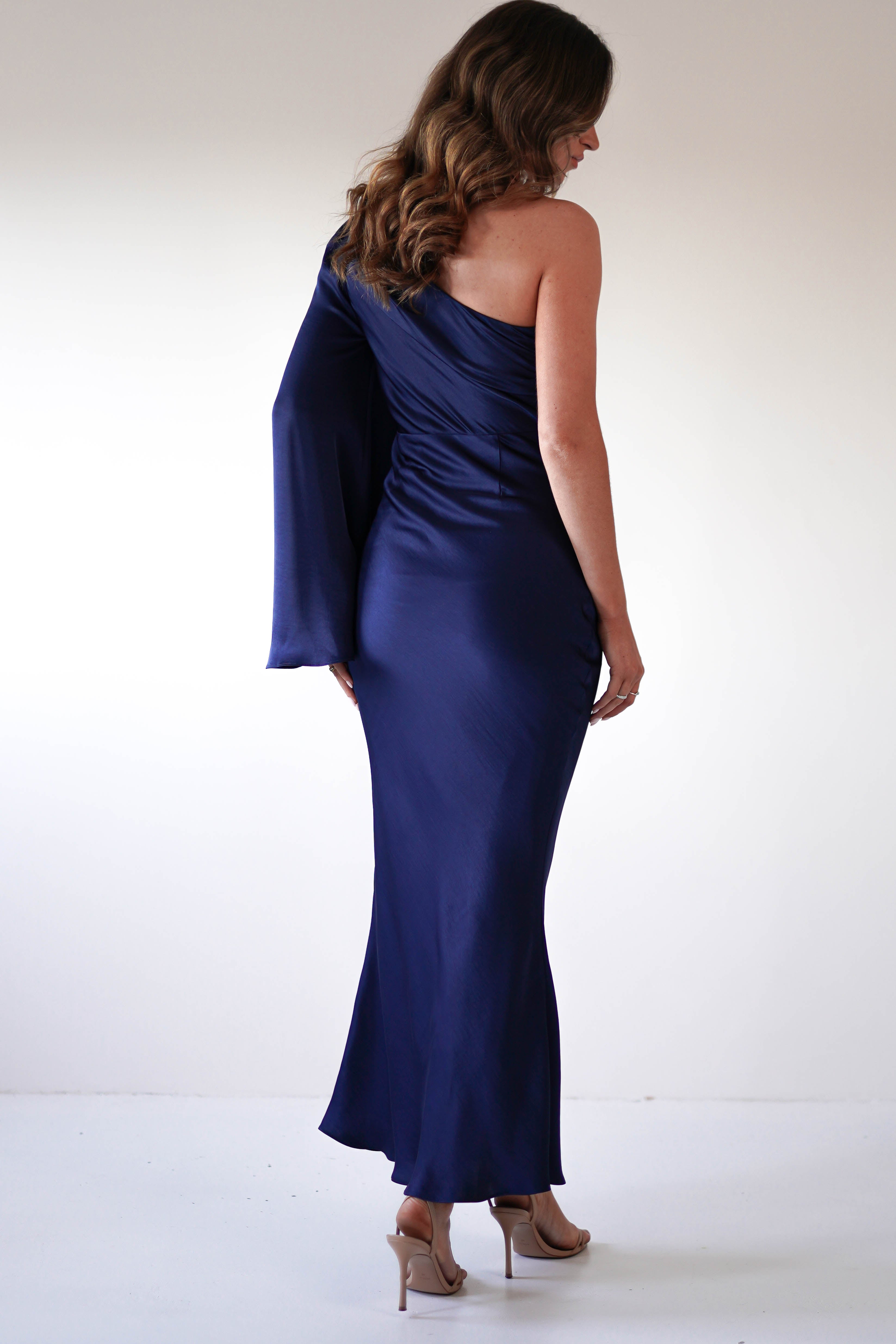 Sylvana Silky Maxi Dress | Navy