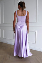 Oh Hello Clothing Dresses > Prom Dresses 1* DONE - Elena Square Neck Soft Satin Maxi Dress | Lilac